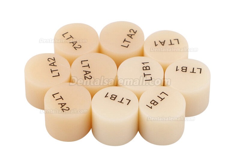 10PCS Dental Lab Glass-Ceramic Lithium Disilicate Pills Emax Press Block